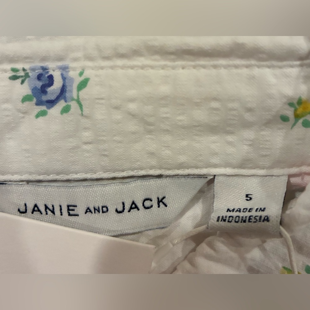 NWT- Janie and Jack Easter Shirt with Colorful Floral Print - Picture 4 of 4